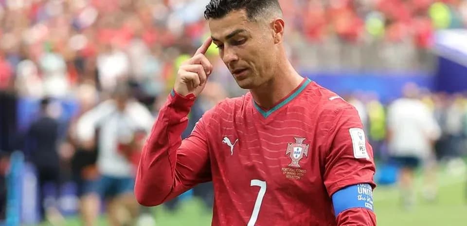 Cristiano Ronaldo gesturing during match on field
