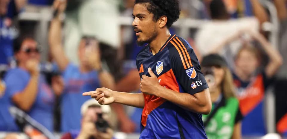FC Cincinnati II player celebrating goal