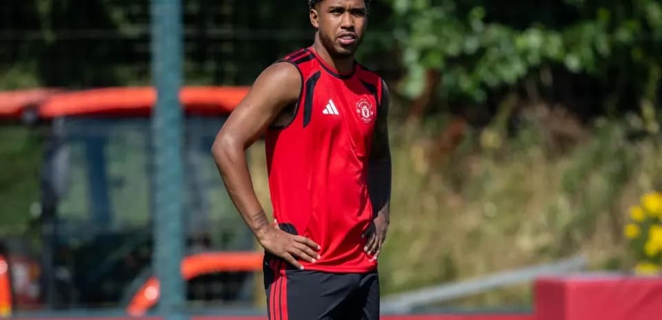 Player in red jersey during training session