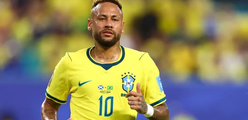 Player wearing Brazil jersey during match