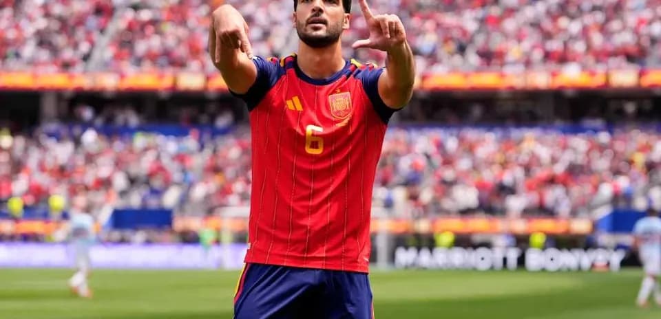 Spain player celebrating goal during World Cup match