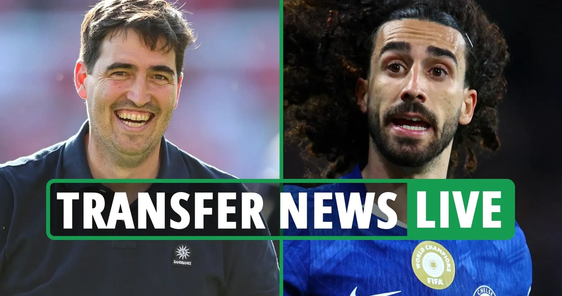 Coach smiling next to player during transfer news update