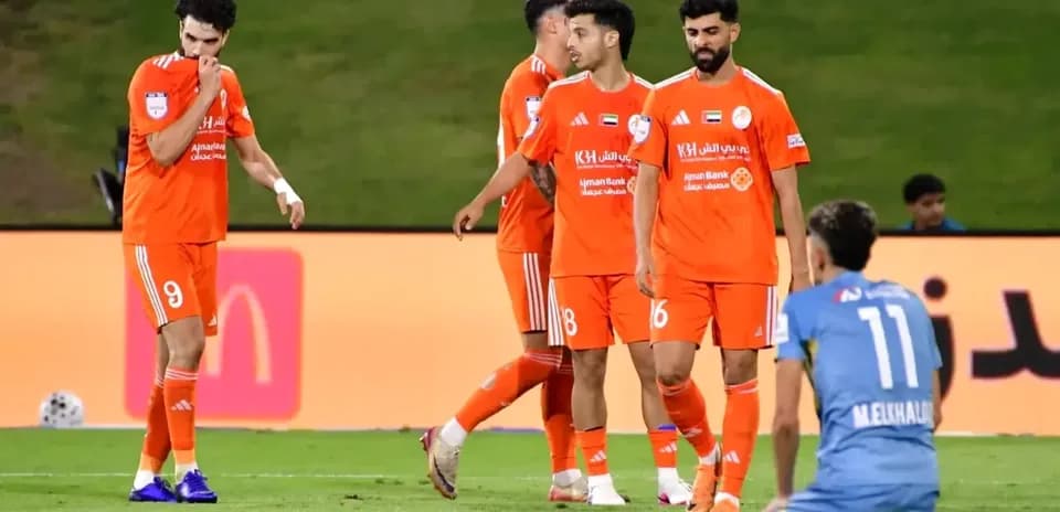 Ajman U23 players celebrating during match