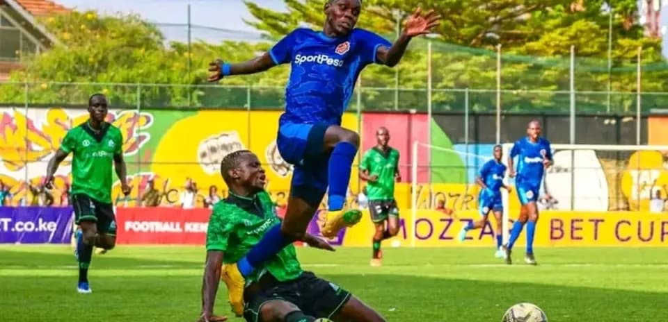 Player falling over during Murang'a SEAL match