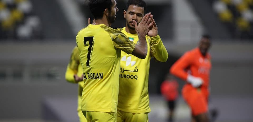 Players celebrating after a goal in U23 match