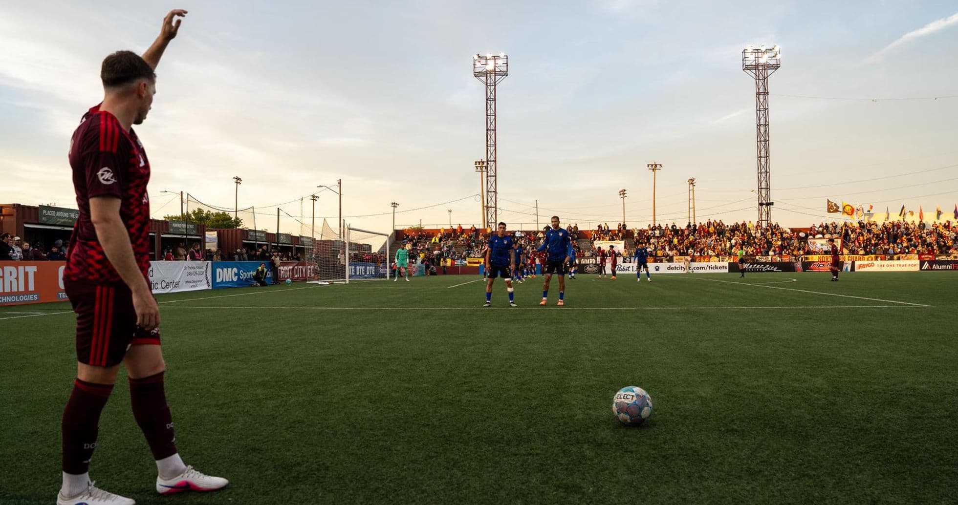 Detroit City player signaling during match