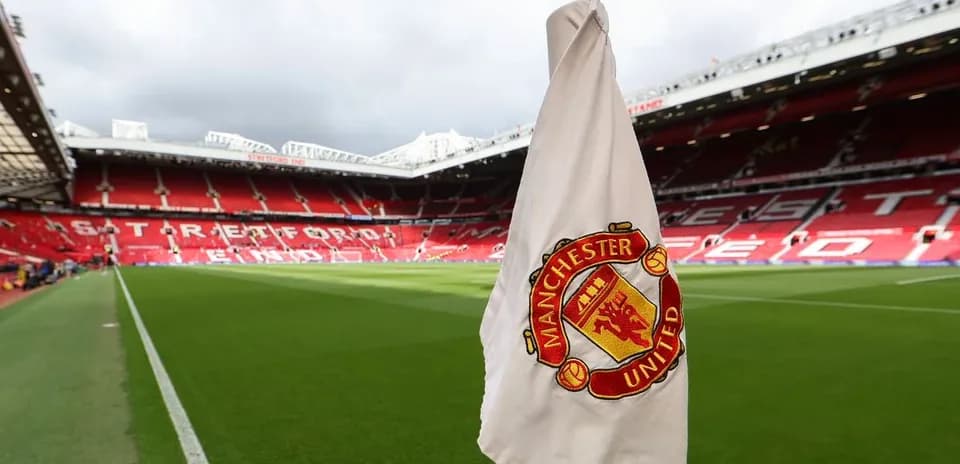 Manchester United corner flag at Old Trafford stadium