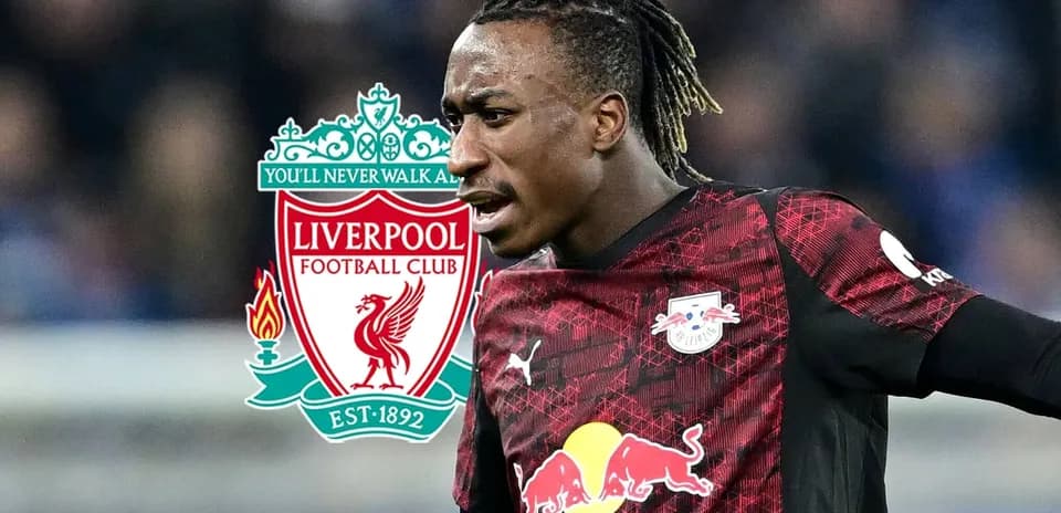 Player in RB Leipzig kit with Liverpool logo overlay