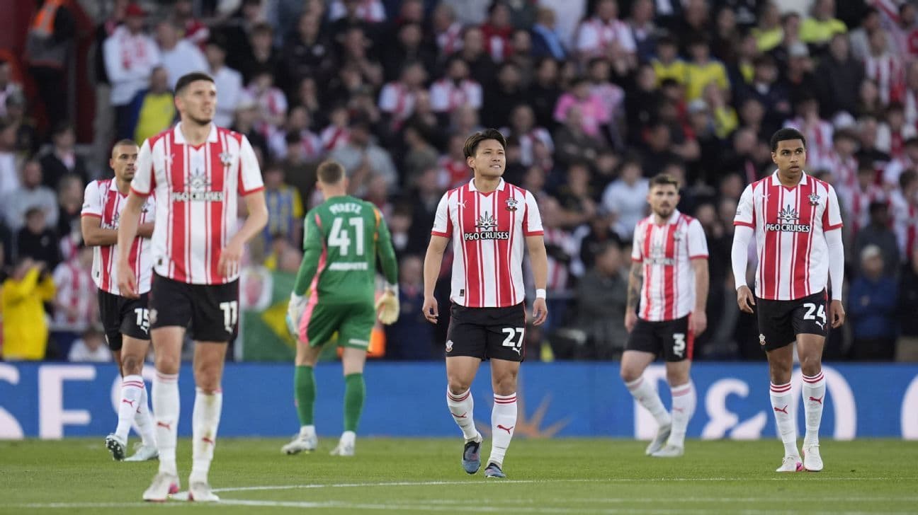 Southampton players walking off field after match