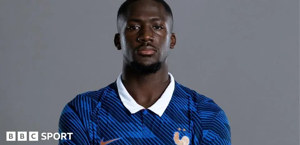 Football player in blue France national team jersey