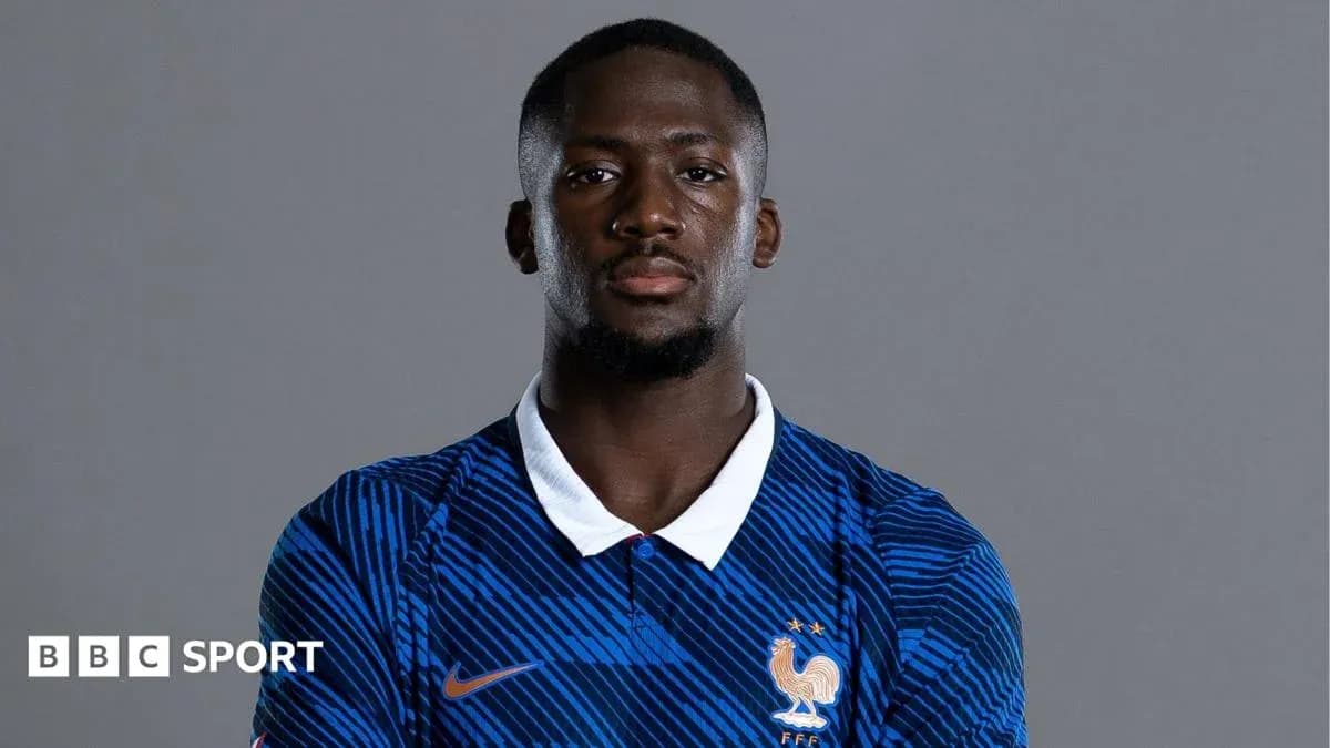 Football player in blue France national team jersey