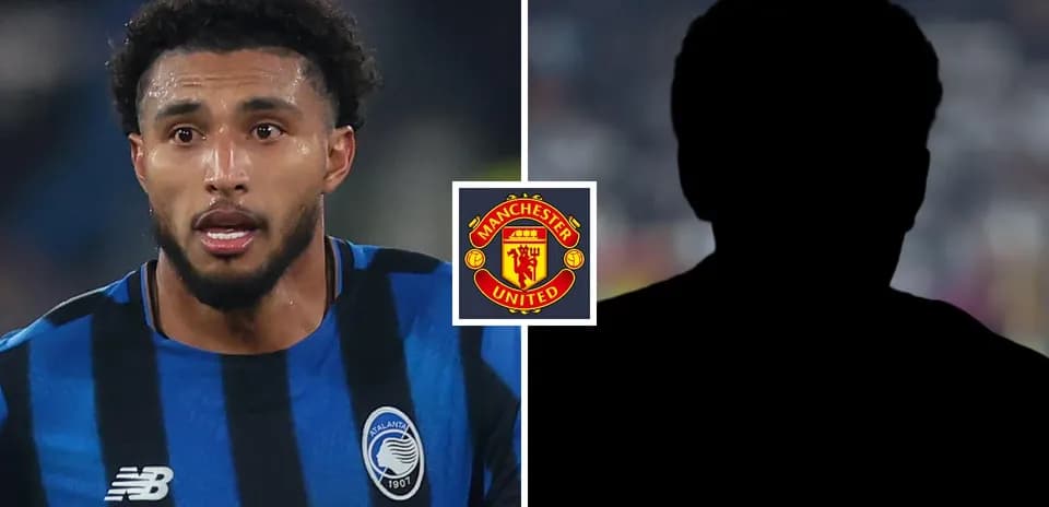 Atalanta player in blue kit with Manchester United logo