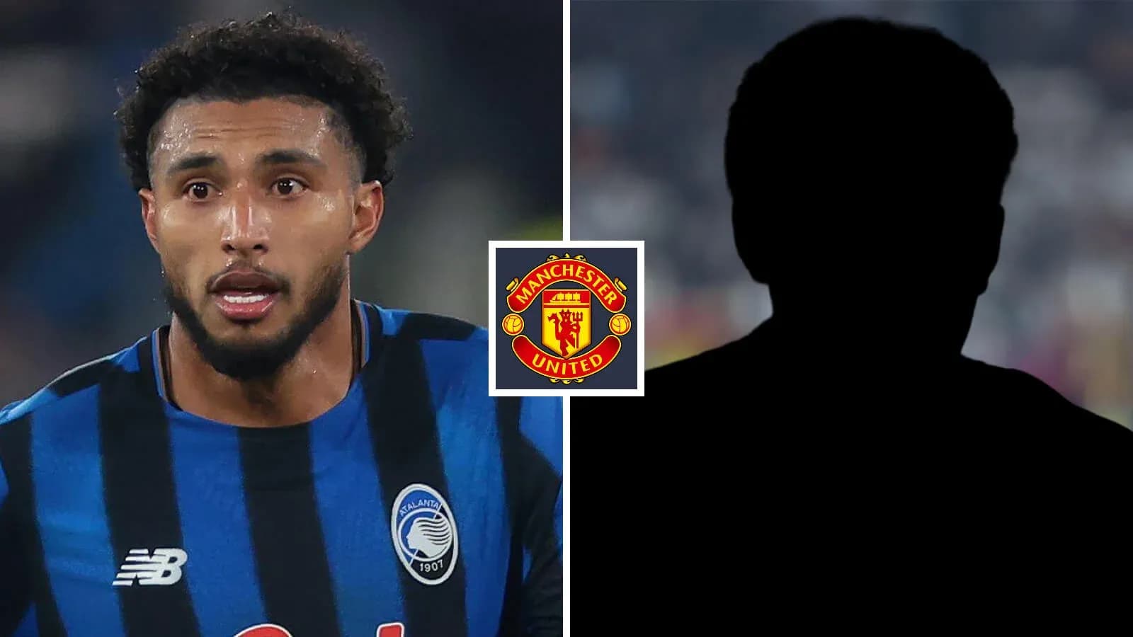 Atalanta player in blue kit with Manchester United logo