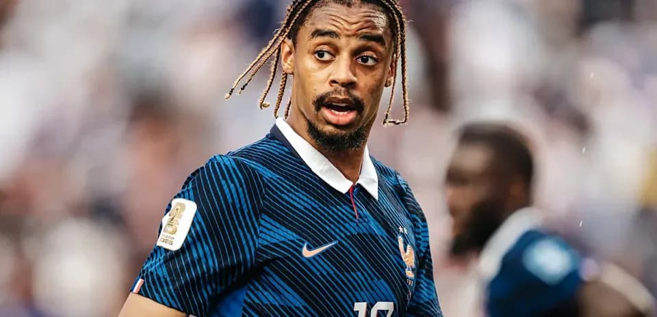 Football player in France kit during match