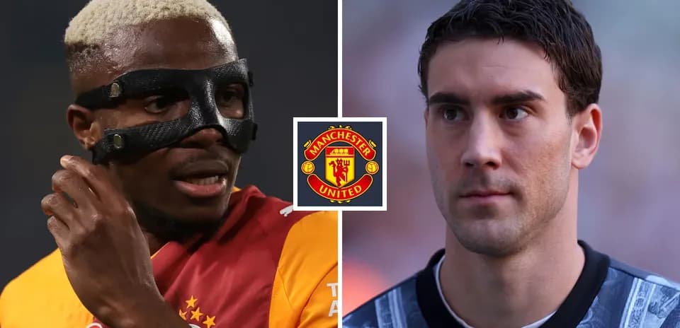 Two football players, one in a mask, facing each other