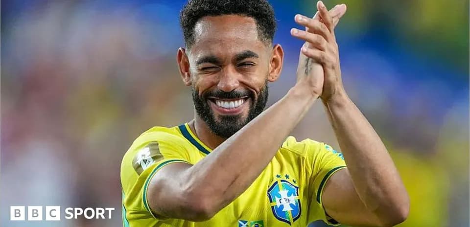 Player in Brazil jersey clapping during match