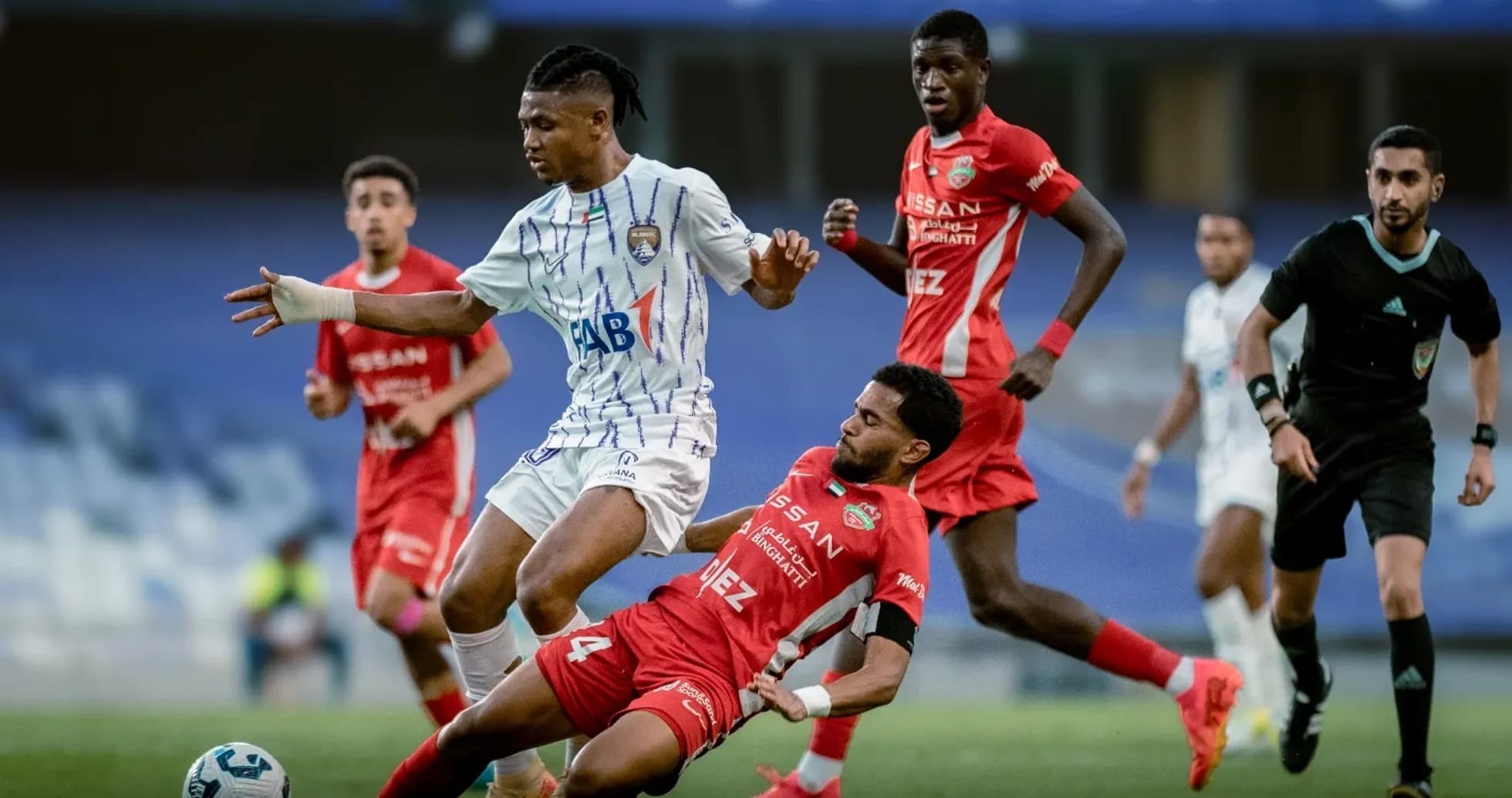 Players competing during Al Ain U23 vs Al Sharjah U23