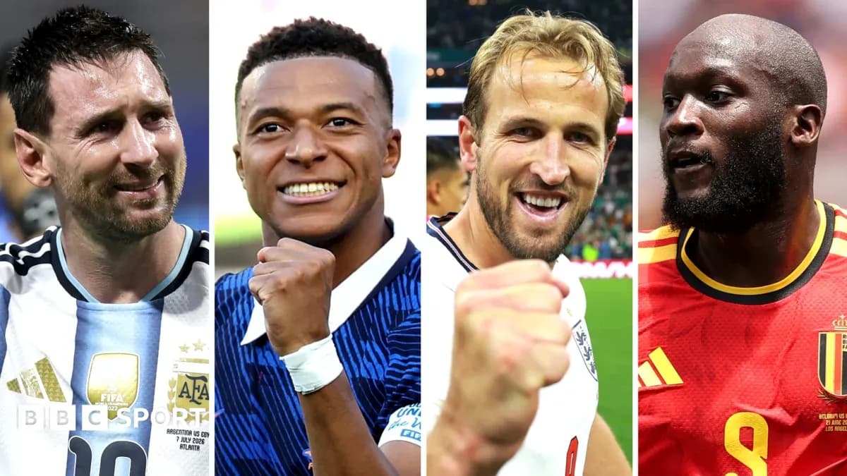 Four football players celebrating in separate frames