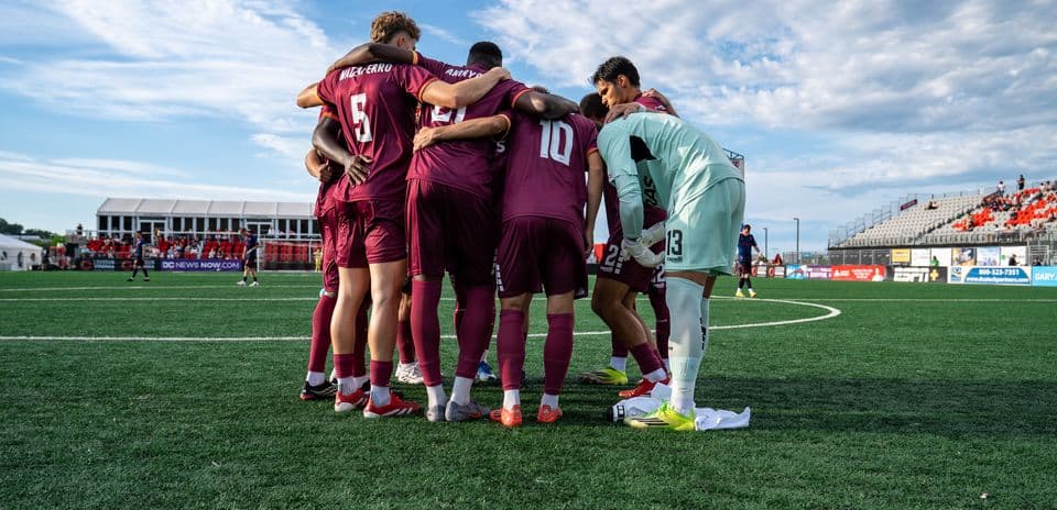 Team huddle before the match