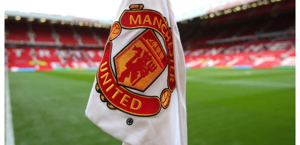 Manchester United corner flag at Old Trafford stadium