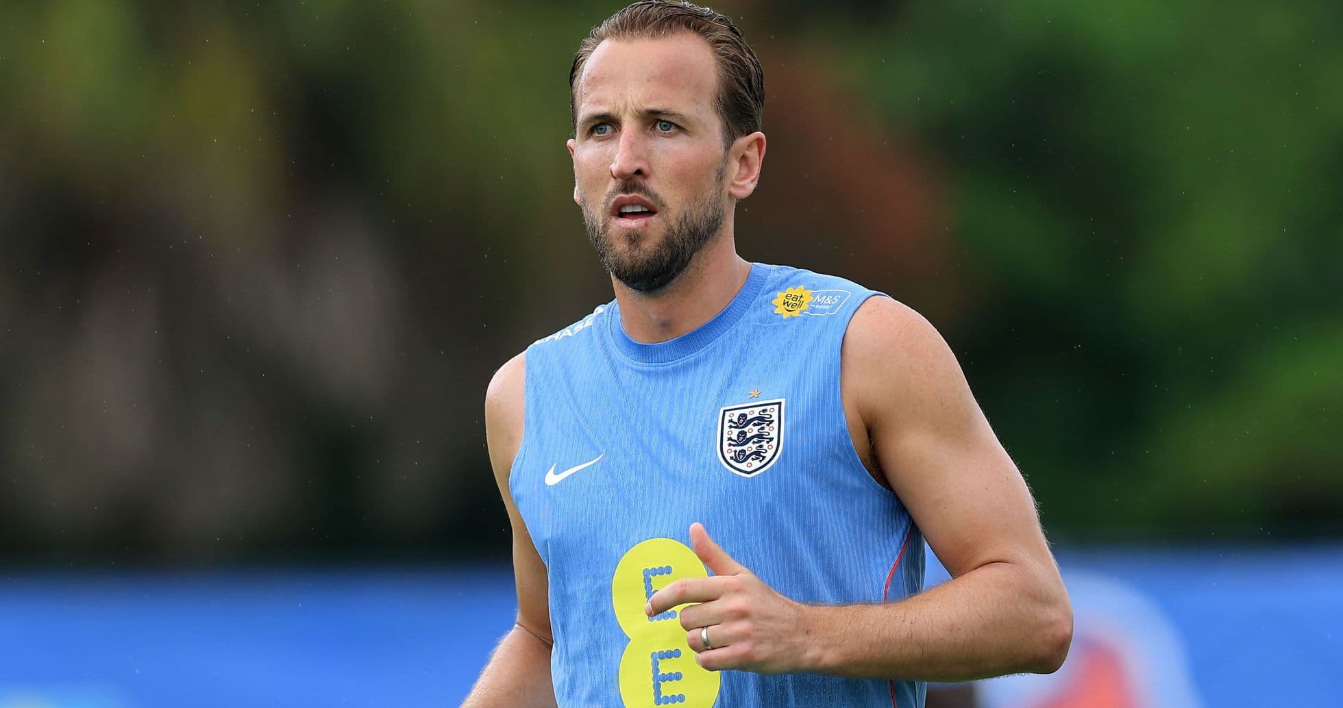 Player training during England football practice session