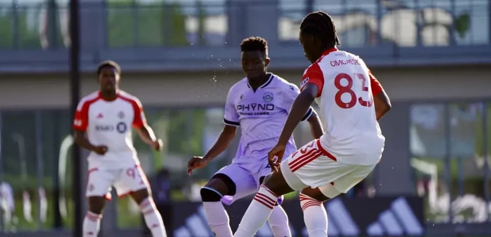 Players competing during Toronto II vs Connecticut FC match