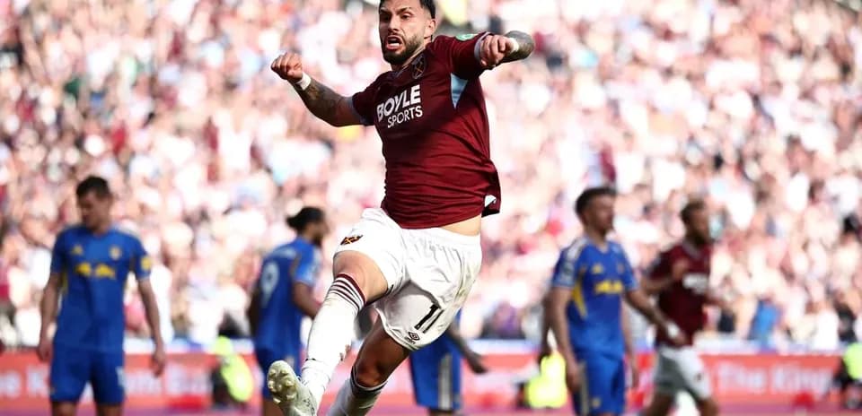Player celebrating after scoring a goal in match