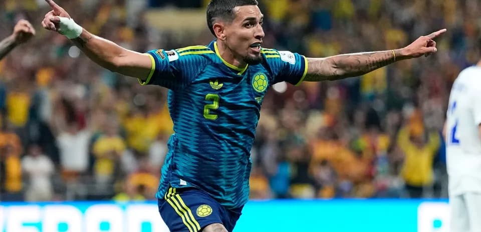 Colombian player celebrating during match