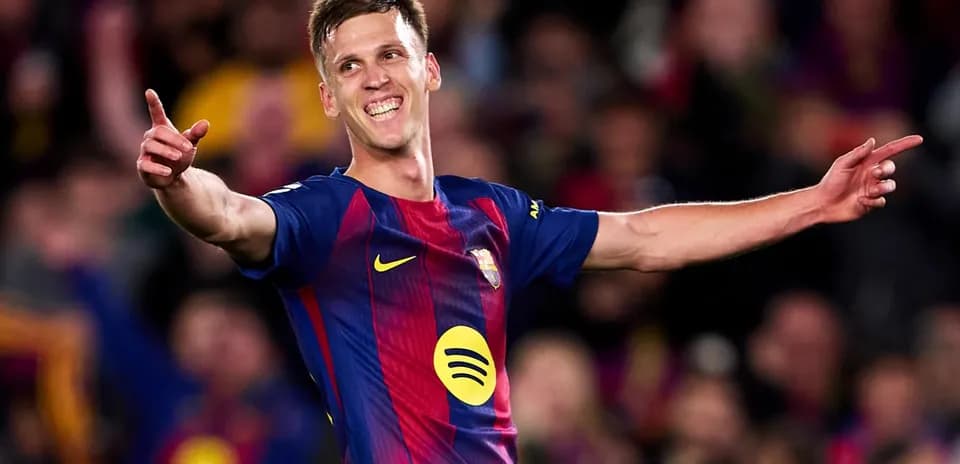 Barcelona player celebrating a goal during match