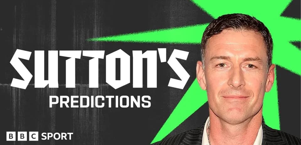 Sutton's Predictions graphic with presenter image