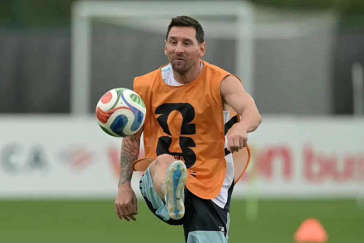 Player juggling a soccer ball during training session