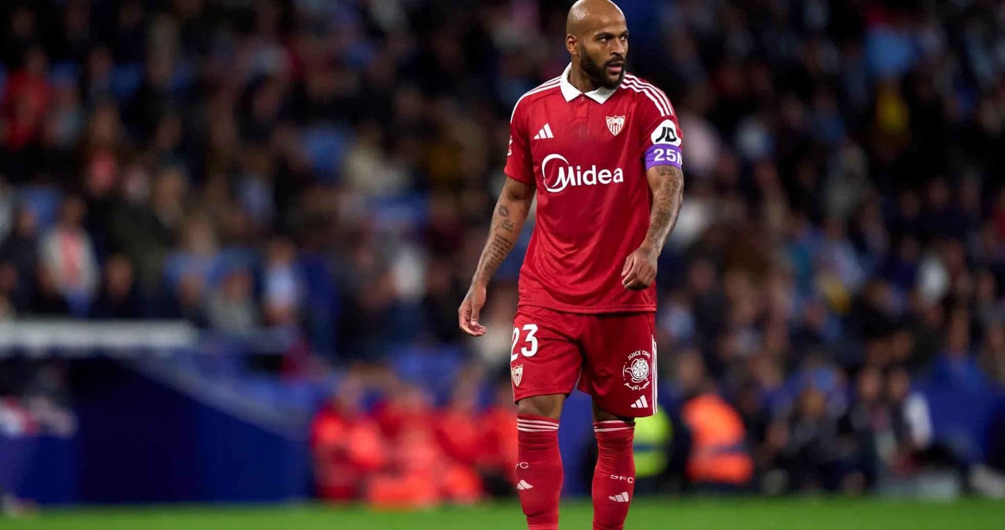 Sevilla player on the pitch during match