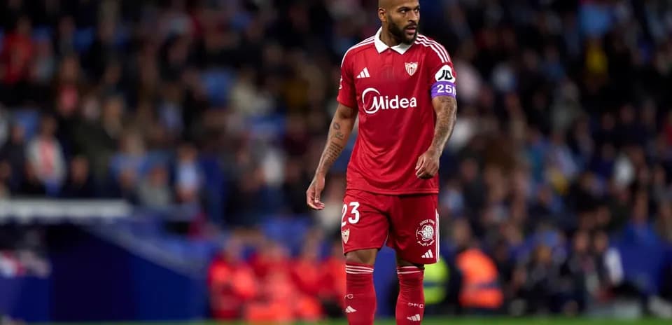 Sevilla player on the pitch during match