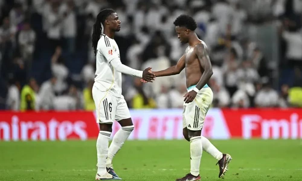 Two players shaking hands after a match