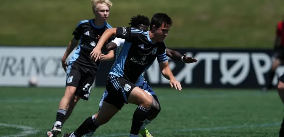 Players competing during Austin II vs Minnesota United II
