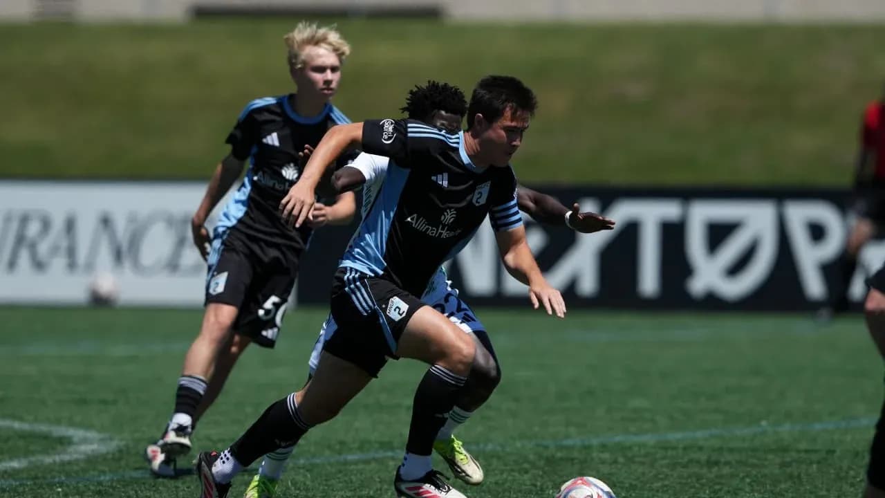 Players competing during Austin II vs Minnesota United II