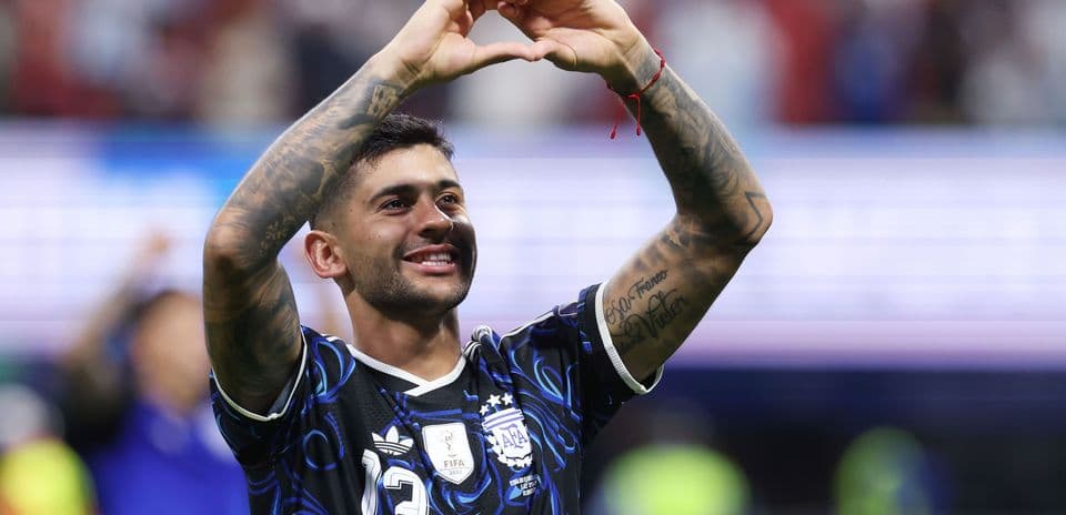 Player making a heart gesture after the match