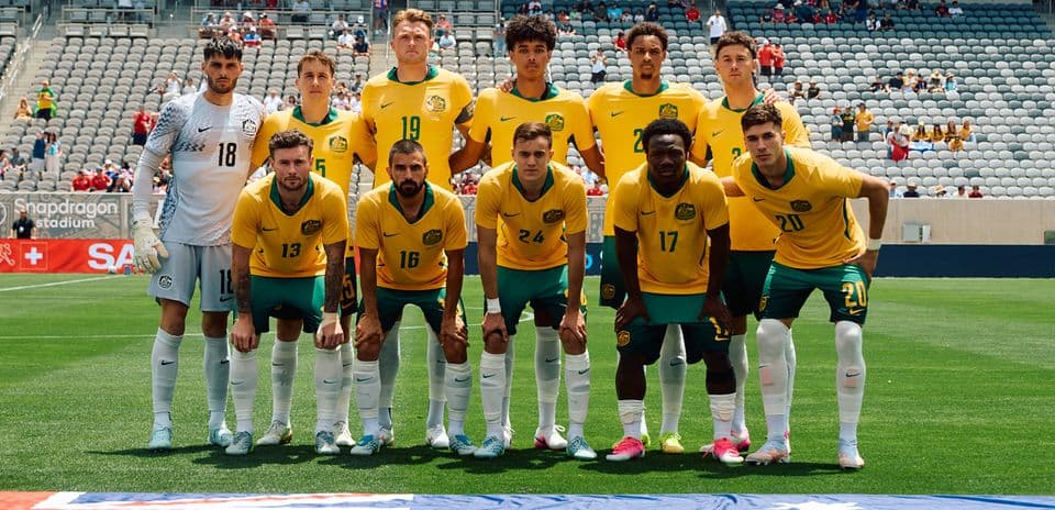Australia national football team posing for photo