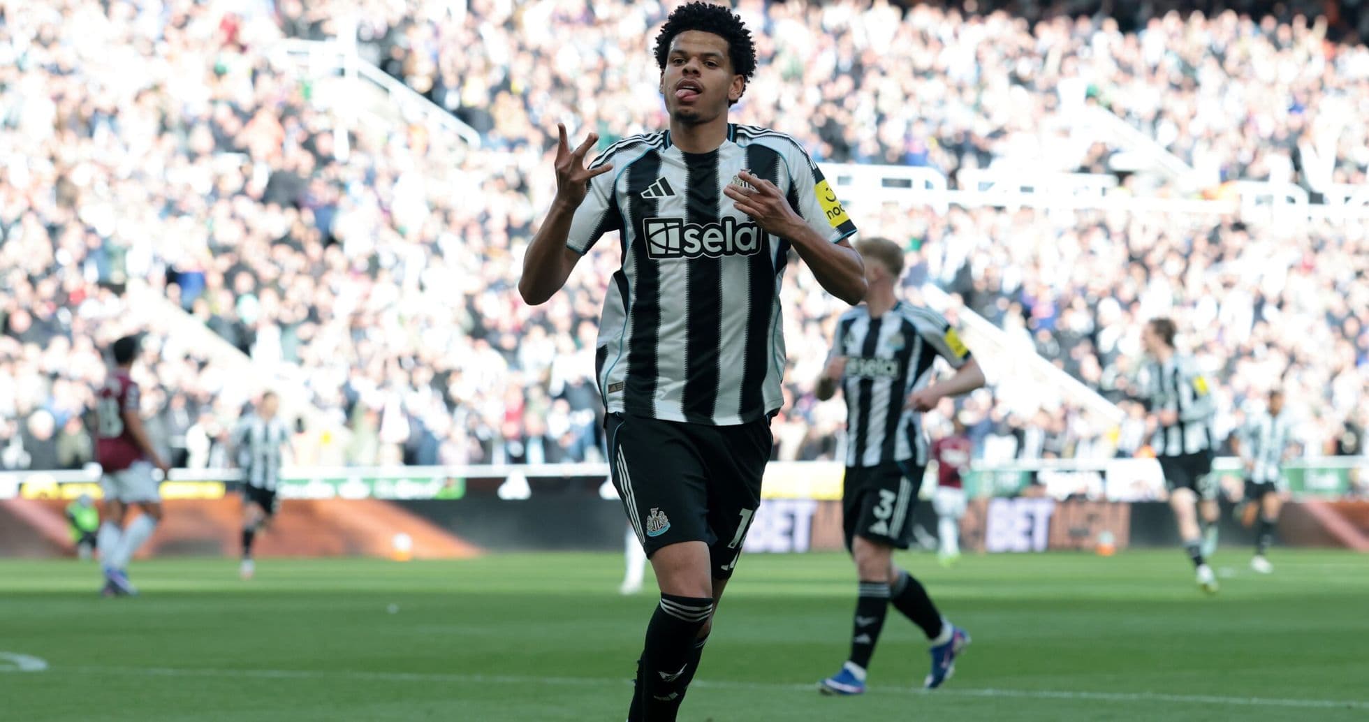 Newcastle player celebrating a goal
