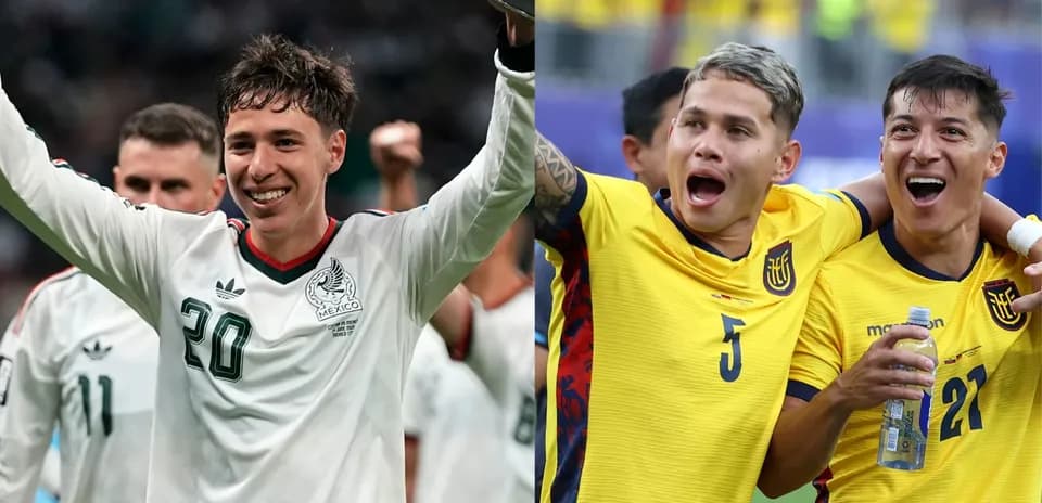 Celebrating players from Mexico and Ecuador