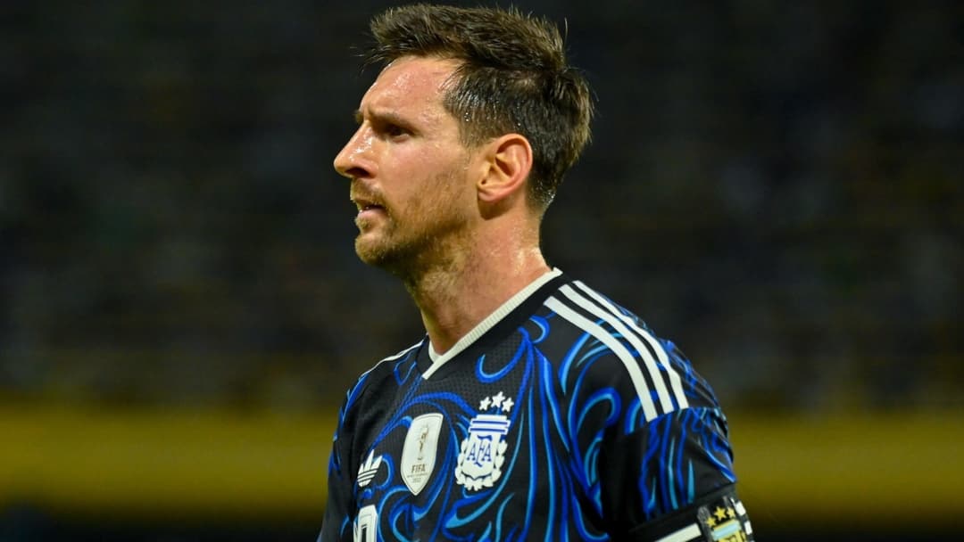 Player wearing Argentina jersey during match