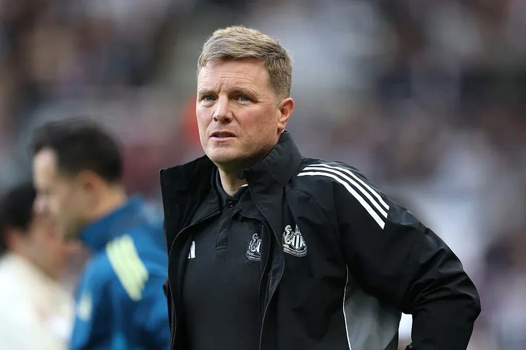 Newcastle United manager on the sidelines during match