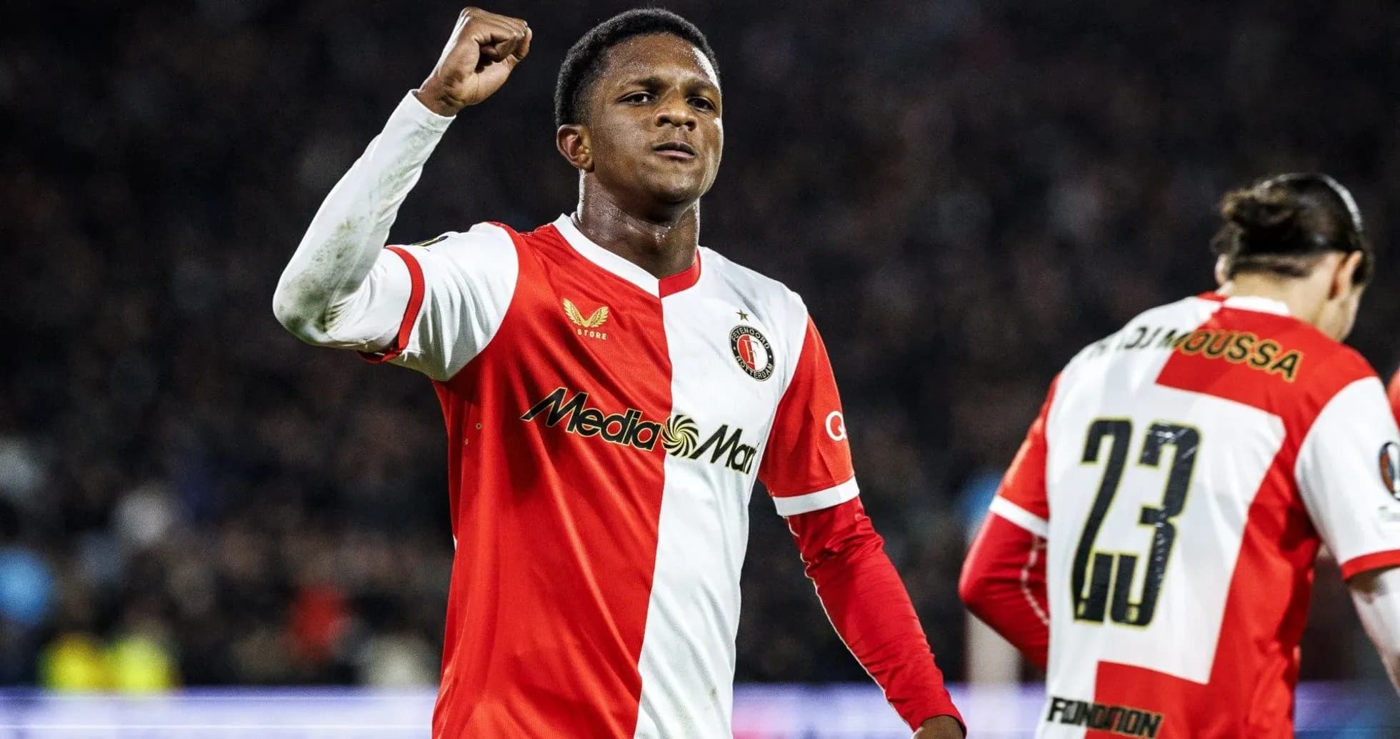 Feyenoord player celebrating a goal on the field