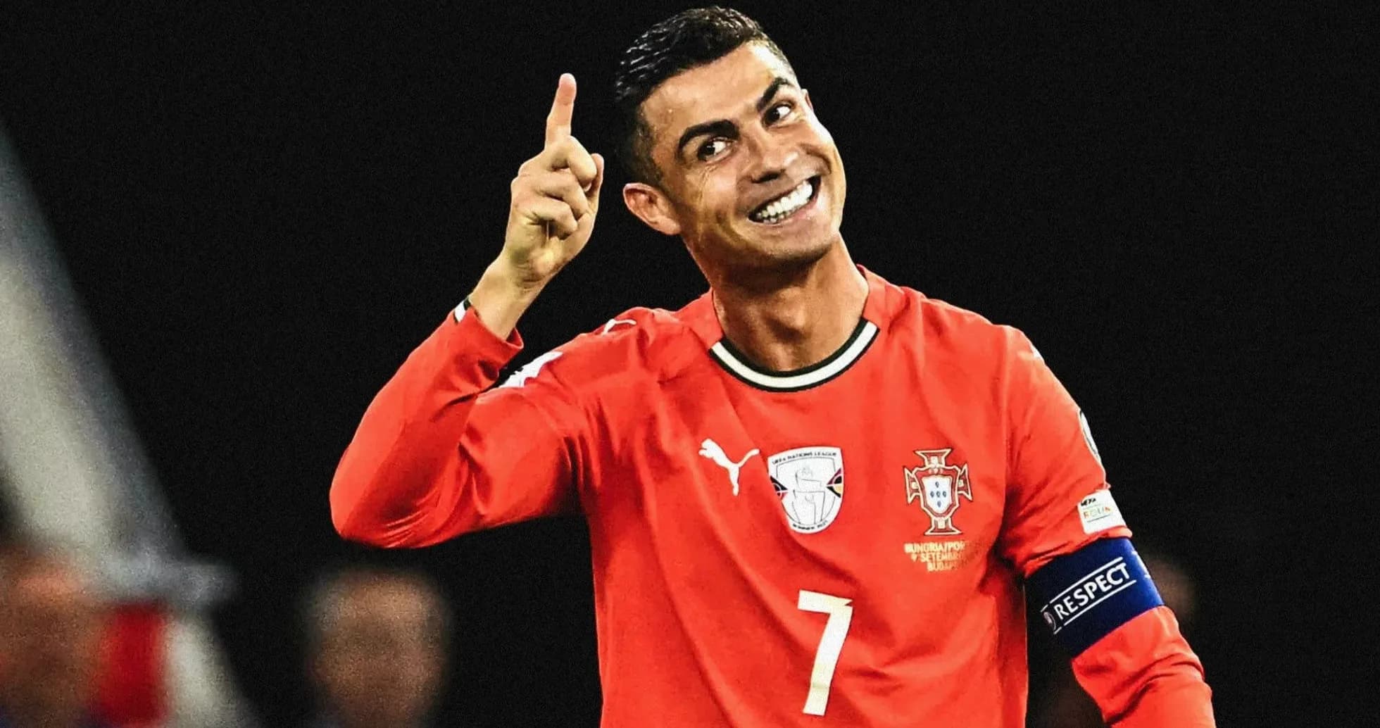 Player celebrating with raised finger during match