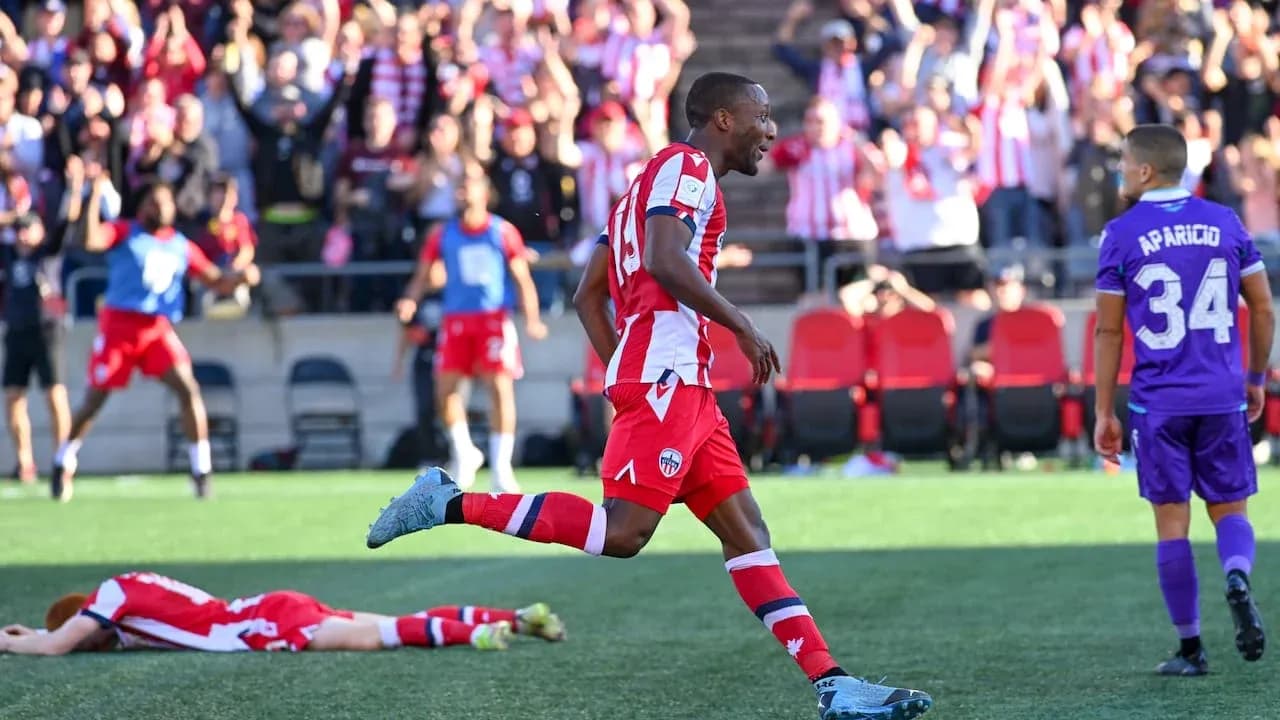 Player celebrating after scoring a goal