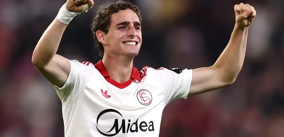 Sevilla player celebrating after a goal