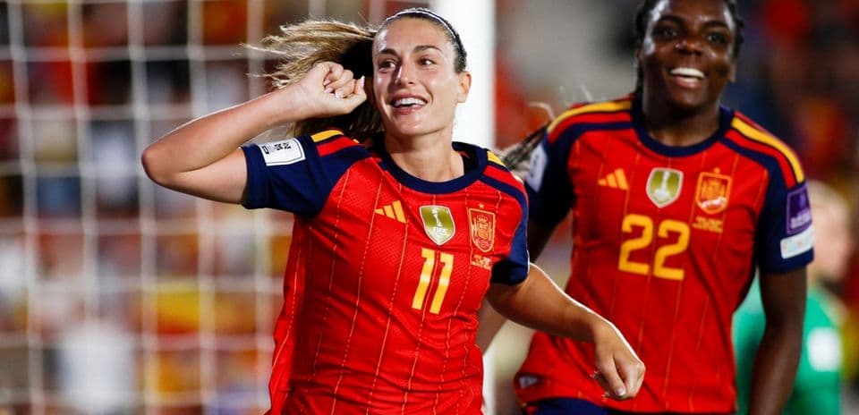 Spanish players celebrating a goal during a match