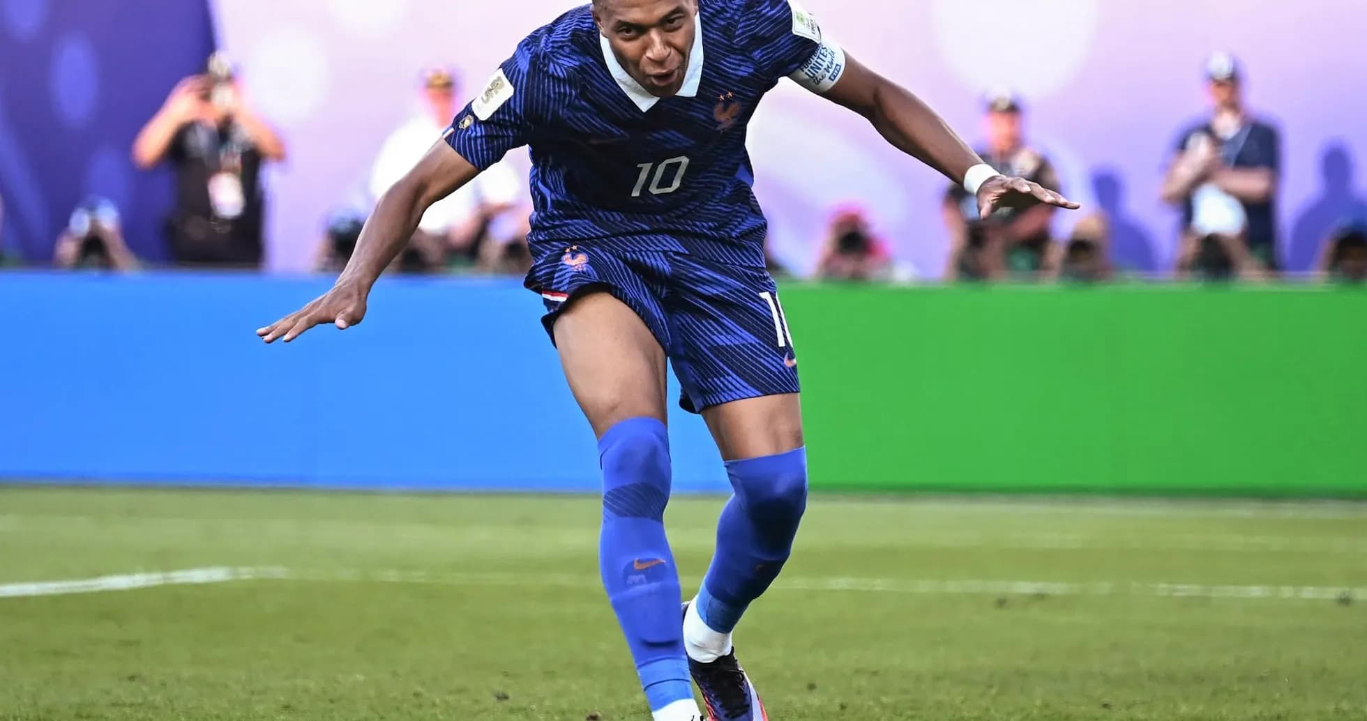 Player celebrating during France vs Paraguay match
