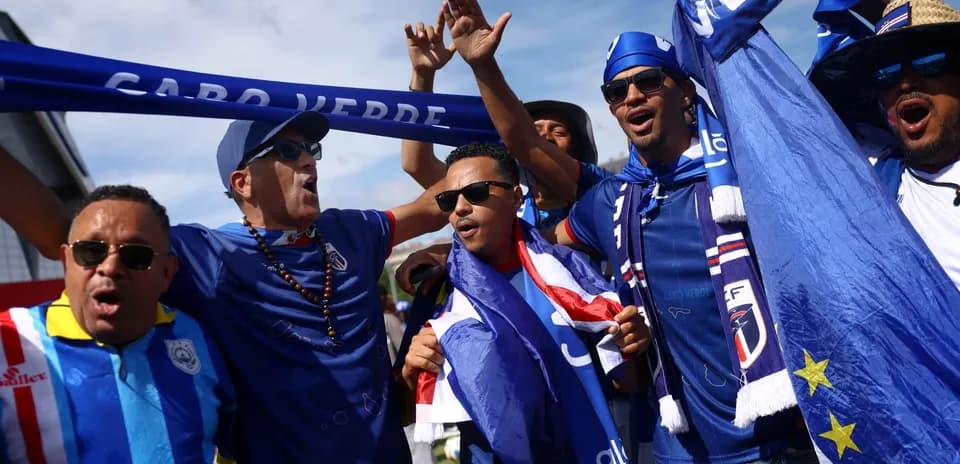 Fans celebrating for Cape Verde during match