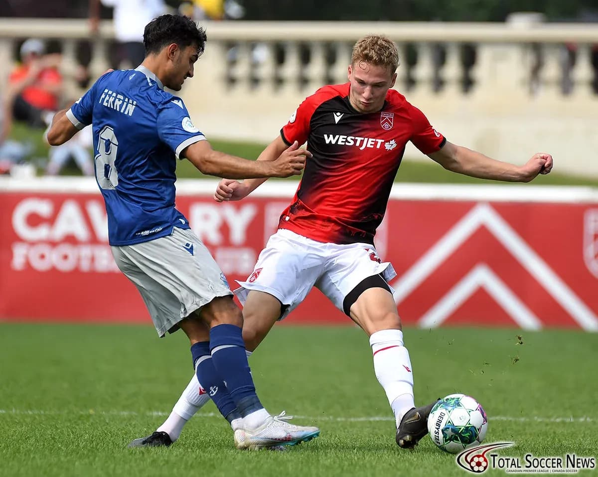Players competing during Cavalry FC vs HFX match